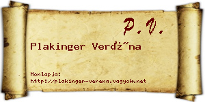 Plakinger Veréna névjegykártya